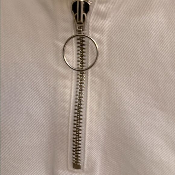 Marques Almeida white distressed denim sleeveless top w silver hardware. 8 NWOT - Picture 4 of 12